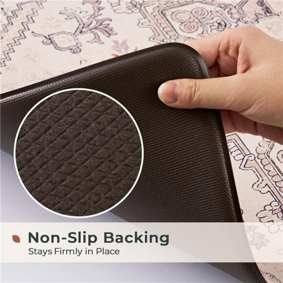 FRESHMINT Anti Fatigue Kitchen Mats Set Waterproof Cushioned Boho Rugs - Picture 6 of 8